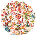 thumbnail image 4 of Waterproof Vinyl Stickers Dragon Colorful Cartoon Stickers for Notebooks Laptops Suitcases, 4 of 9