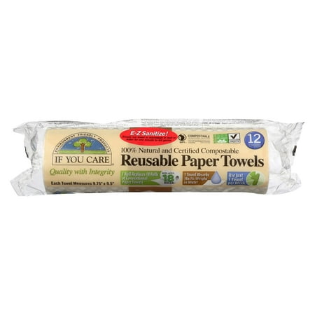 If You Care Paper Towels - Reusable - Nat - Pack of 8 - 12