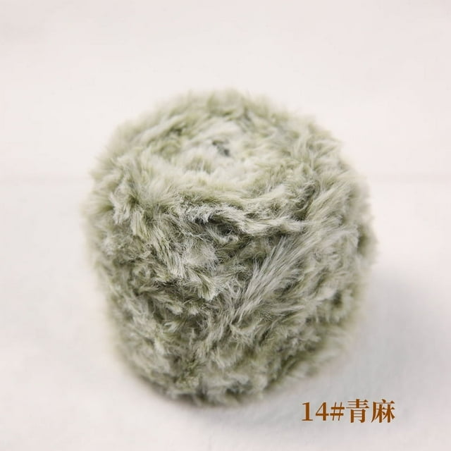 Zhuge Hilo de chenilla grueso para tejer voluminosos y esponjosos, hilo de chenilla, hilo de felpa suave, 100 g, verde verdoso