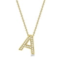 thumbnail image 2 of Custom Tilted Diamond Block Letter Initial Necklace in 14k Yellow Gold, 2 of 2