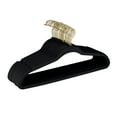 thumbnail image 2 of Simplify 50 Pack Slim Velvet Gold Hook Hangers in Black, 2 of 4