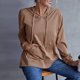 thumbnail image 4 of Sudadera con capucha suelta con bolsillo Sudadera de gran tamaño Tops casuales MABOTO Beige/Pequeña, 4 of 7