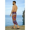 thumbnail image 4 of HAPPY BAY Men's Standard Casual Sarong Long Pareo Beach Wrap One Size Red-R654 Summer Vacation Party, 4 of 5