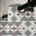 thumbnail image 3 of Ambesonne Abstract Grommet Curtain, Geometric Aztec Ethnic, 50" x 96", Grey Pearl Pale Pink, 3 of 6