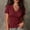 A1/Wine, variant on Ltpwer Women Y2K Cross Wrap Crop Top Short Sleeve Solid Color Shirt Low Cut Slim Fit Deep V Neck Cap Shoulder Stretchy Basic Tee Workout Going Out Tops Summer Fall Fashion 2026 White M