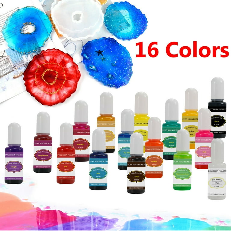 16Bottles DIY Resin Pigment UV Resin Glue Coloring Epoxy Pigment Resin Oily  Liquid Pigment Colorant For Crystal Jewelry Making