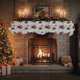 thumbnail image 4 of Christmas Poinsettia Fireplace Mantle Scarf, Red Birds Botanical Xmas Mantel Cover Table Runner for Home Living Room Door Window, Indoor Outdoor Holiday Party Decor 17" x 90", 4 of 8