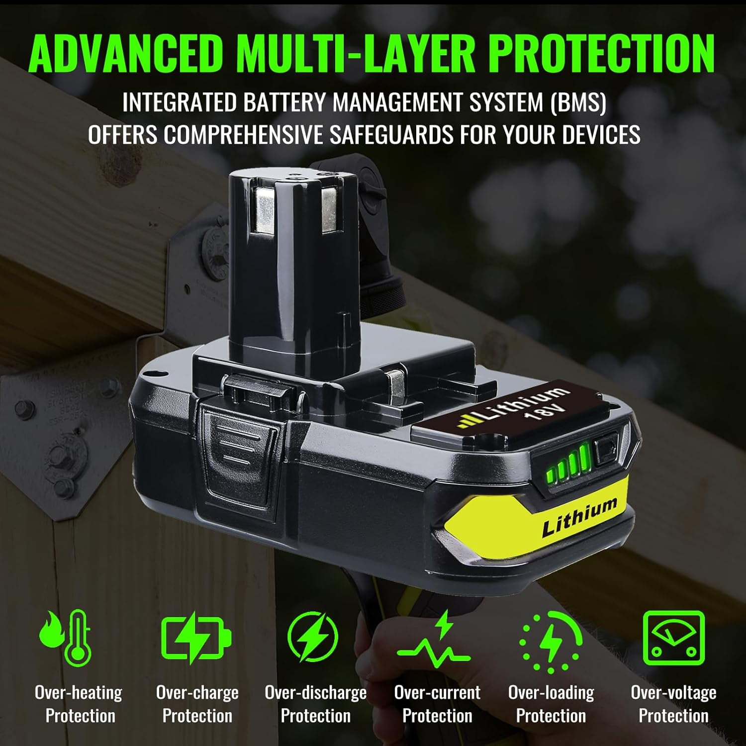2-Pack 3.6Ah P102 18V Lithium-Ion Battery Replacement for Ryobi 18V Battery P102 P103 P104 P105 P107 P108 P190 Compatible with Ryobi Battery Cordless Tools