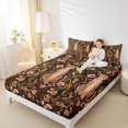 thumbnail image 4 of Homewish Wild Cheetah Leopard Twin Sheet Sets,Retro Rustic Flower Twin Fitted Sheet,Colorful Country Floral Flat Sheet For Boys Kids,Luxury Bedroom Decor,3 Pieces, 4 of 7