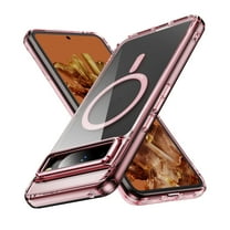 Magnetic for Google Pixel 8 Pro Case, [Compatible with MagSafe] [Full Camera Protection] [10FT Drop Protection] Non-Yellowing Shockproof Protective Slim Phone Case for Google Pixel 8 Pro,Pink