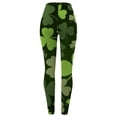 thumbnail image 4 of BOOMILK Leggings for Women St. Patrick's Day Shamrock Print Trendy High Waist Workout Leggings Slim Stretch Yoga Pants Green, 4 of 6