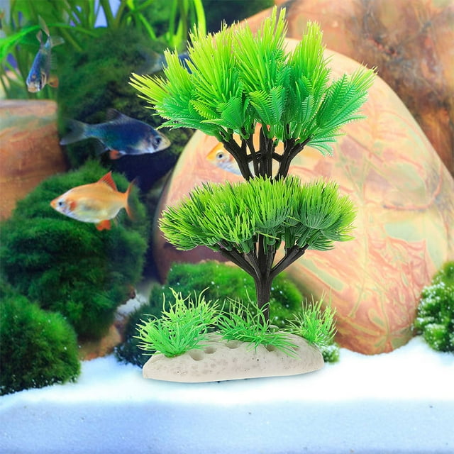 WHAMVOX 2pcs Plastic Aquarium Plants Designed For Aesthetic Appeal - Simulation Trees For Aquatic Landscapes