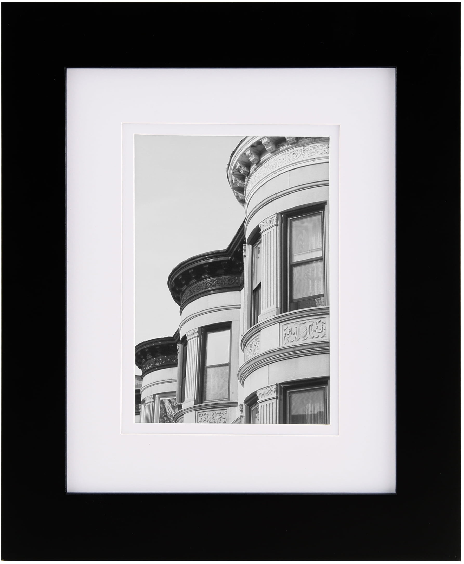 GALLERY SOLUTIONS 8X10 BLACK FRAME, MATTED TO 5X7