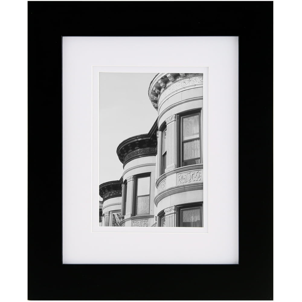 GALLERY SOLUTIONS 8X10 BLACK FRAME, MATTED TO 5X7