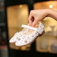 thumbnail image 6 of White Girls Mary Jane Sandals with Floral Applique PU Faux Leather Adjustable Strap Non-Slip Dress Shoes for Kids Little Kid Big Kid Summer Wedding Party,Size 10.5, 6 of 8