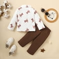 thumbnail image 4 of OLLUISNEO Infant Baby Boys Clothes Long Sleeve Pin Collar Button down T-shirt + Long Pants Set Baby Boys Fall Winter Outfit Set 12-18 Months, 4 of 7