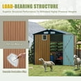 thumbnail image 4 of 6x8 FT Outdoor Storage Shed - Compact Steel Tool Shed with Lockable Doors, 4 Louver Vents & Window, All-Weather Metal Garden Shed for Bike, Lawn Tool Storage (Yellow), 4 of 27