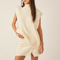 thumbnail image 1 of Vestido Conjunto de falda dividida con jersey de punto de cable para mujer Casual Y2K Party Clubwear Ygjytge Beige T L para Mujer, 1 of 7