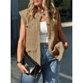 thumbnail image 5 of Women's Sleeveless Sweater Vest with Button Up Cable Knit Crew Neck Trendy Casual Loose Summer Cardigan, 5 of 5