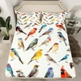 thumbnail image 2 of Homewish Wild Cardinal Bird Twin Sheet Sets,Flying Animal Twin Fitted Sheet,Multicolor Birds Flat Sheet For Bots Girls,Ultra Soft Home Decor,3-Piece, 2 of 7