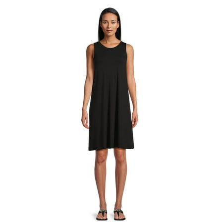 Time and Tru Women's Sleeveless Knit Swing Dress, Sizes XS-XXXL