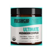 Ultimate Mushroom Complex Powder - USDA Organic - Lions Mane, Reishi, Cordyceps, Chaga, Turkey Tail, Maitake -60g- Supplement - Add to Coffee/Tea/Smoothies- Real Fruiting Body-No Fillers