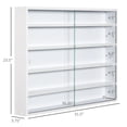 thumbnail image 5 of 5-Tier Display Cabinet, Glass Display Case with 2 Doors and Adjustable Shelves, Wall-Mounted Display Cabinet, White, 5 of 6