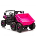 thumbnail image 6 of iRerts 24V Electric Ride on Dump Truck, 4WD Powered Ride on Car with Remote Control, 6 Wheel Suspension, Electric Dump Bed, Bluetooth Music, LED Light, Toddlers Ride on Toys for Kids Aged 3-5, Pink, 6 of 8