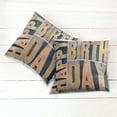 thumbnail image 6 of Ambesonne Birthday Throw Pillow Cover 2 Pack, Wooden Printing Blocks, 24", Pale Brown Dark Blue, 6 of 7