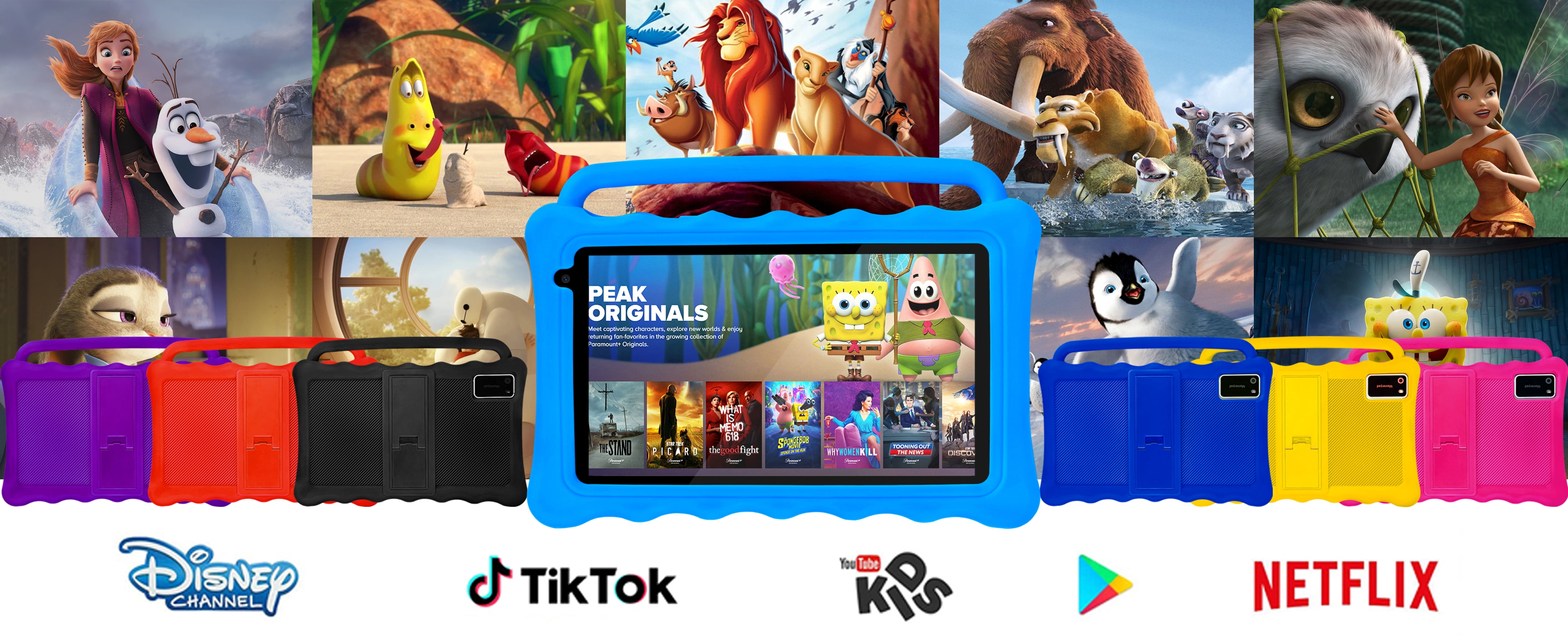 2024 BYYBUO K7 Kids Tablet,7 inch Android Tablet for Kids,2GB +32GB Storage,Toddler Tablet with Drop Protection Case and Eye Protection Screen, WIFI Bluetooth Gift for Kids (Dark blue)