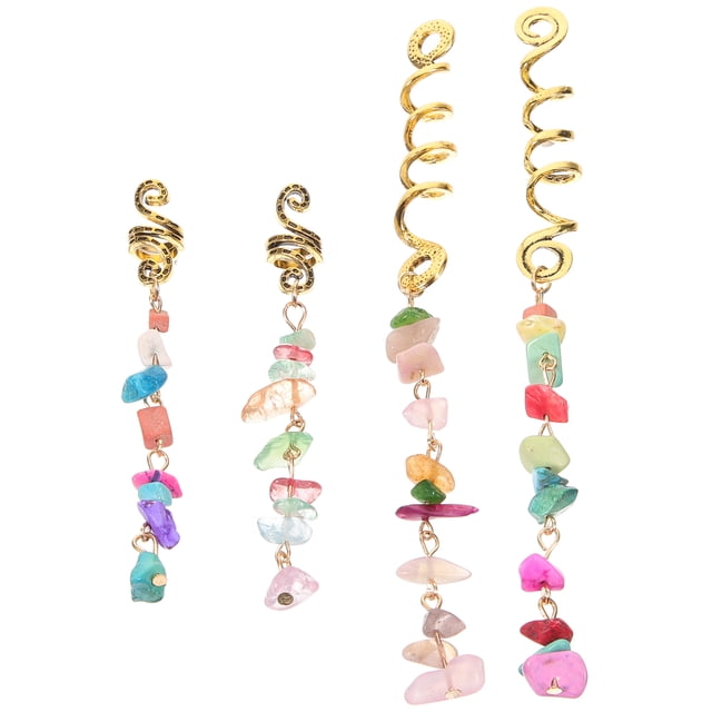 Perles Tressées pour Tresses en Alliage de Couleur Assortie pour Décoration Réutilisables et Durables 4 Pcs