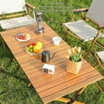thumbnail image 3 of Table d'Appoint de Camping, Table Pliante Antidérapante en Fer Couleur Bois pour Barbecue, 3 of 7