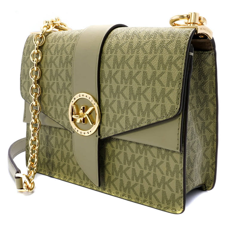 Michael Kors Green Ladies Greenwich Small Logo and Leather