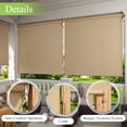 thumbnail image 3 of DIFY 5' x 6' Outdoor Roller Shade, Cordless Patio Blinds for Porch Pergola Balcony Deck Windows, Wheat, 3 of 7
