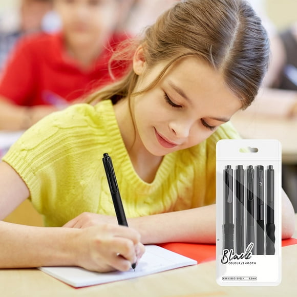 CaiYueKe 0.5mm Gel Pens Press to Tip Fast Drying Smooth Writing School Office Exam Supplies Student Work Gel Ink Pens Fine Point Pens Bulk 5 Pack