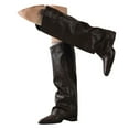 thumbnail image 3 of Stylish Leather Pointed Toe Heel Knee High Boots For Women Elegant Mid-Calf Riding Boots With Comfortable Block Heel Design For A Versatile And Wardrobe, 3 of 7