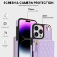 thumbnail image 3 of Crossbody Wallet Case for iPhone 14 Pro Max, RFID Blocking Zipper Handbag Purse Flip Cover, Kickstand Folio Case Card Slots Holder Wrist Strap Lanyard, 3 of 9