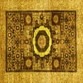 thumbnail image 1 of Ahgly Company Machine Washable Indoor Square Abstract Yellow Modern Area Rugs, 6' Square, 1 of 4