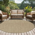 thumbnail image 5 of Beige 8ft Round Rug, Farmhouse Burlap Solid Brown Color Modern Linen Texture Non-Skid Rubber Backing Large Area Rugs - Living Room Bedroom Home Office, Indoor Floor Mat Carpets Washable Rug, 5 of 9