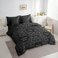 thumbnail image 4 of Manfei Kawaii Sweet Girl Bedding Comforter Set 7pcs for Teen, Black Cheetah Print Queen Bedding Sets, Modern Fashion Reversible Queen Sheet Sets, Ultra Soft Home Decor, 4 of 8