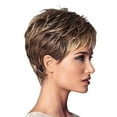 thumbnail image 3 of LHWEN Fashion Gradient Color Short Curly Wig for Women 26cm High Temperature Synthetic Fiber Adjustable Cap Daily Wear Party Easy to and Maintain Natural Look and Comfortable, 3 of 4