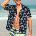thumbnail image 7 of Honeii Gothic Skull Print Men’s Hawaiian Shirt,Classic Button-Down Short Sleeve Shirt, for Beach, Vacation, and Outdoor Activities,Medium, 7 of 7