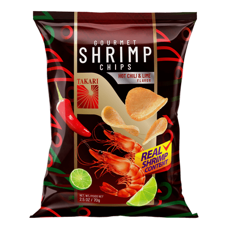 Takari Shrimp Chips - HOT CHILI & LIME (10 bags x70 g)
