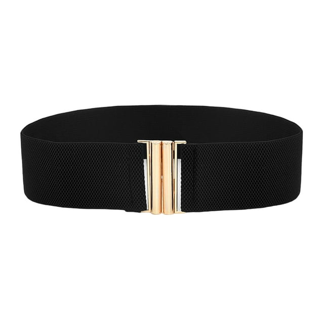 Cinturón Elástico para Mujer, Cinturón Elegante para Mujer, Decoración Sencilla con Hebilla, Cinturilla Elástica para Accesorios de Vestir para Mujer Negro