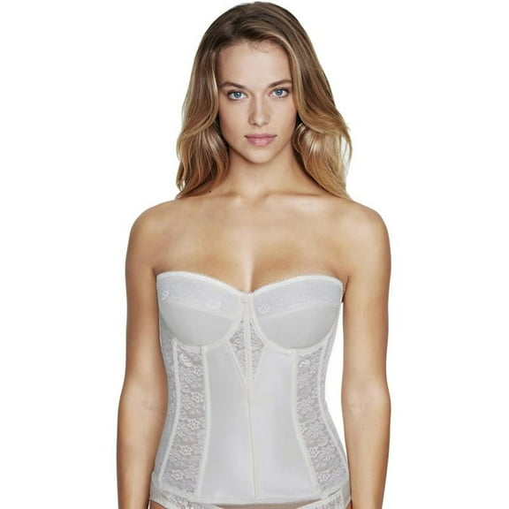Dominique Women’s Lace Longline Corset Bustier Bra #8949 – Strapless Bra Seamless Full Figure Support - Lingerie for women
