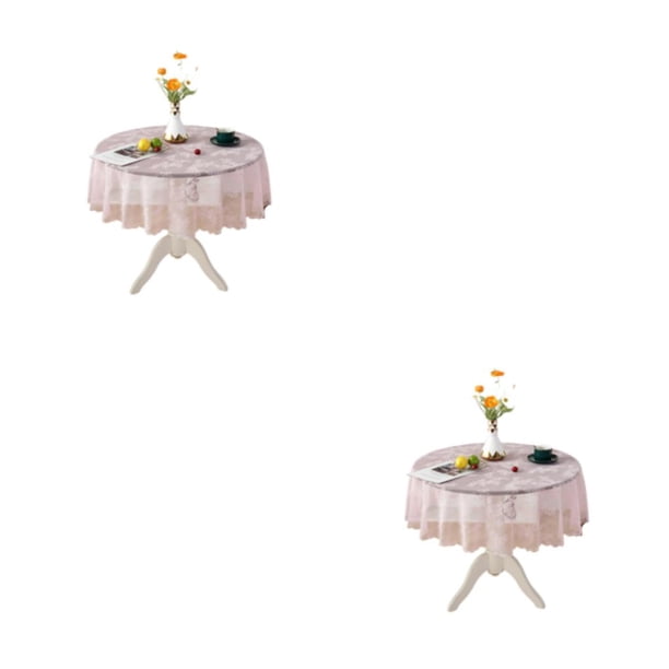 Mantel Inteprter flor rosa 120cm encaje 2Conjunto