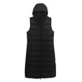 thumbnail image 3 of BKQCNKM Puffer Vest Women Vests for Women 2024 Autumn Winter New Down Vest for Women Long Over Knee Slim Versatile Hooded Down Jacket Vest Long Puffer Vest Women, Black XXL, 3 of 5