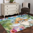 thumbnail image 4 of Summer Gnome Washable Area Rugs 2.7'x5', Starfish Shell Butterfly Low Pile Throw Living Room Rug Non-Slip Sturdy Edge Binding Carpet for Indoor Entryway Bedside Kitchen, 4 of 9