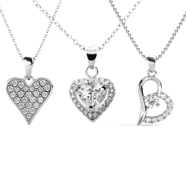 Cate & Chloe Cecilia, Amora & Laila 18k White Gold Plated Women's Necklace with flawless Crystals