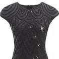 thumbnail image 4 of Yokua Women's 1920s Vintage Beaded Sequins Fringe Flapper Dress for Evening Parties, 4 of 13